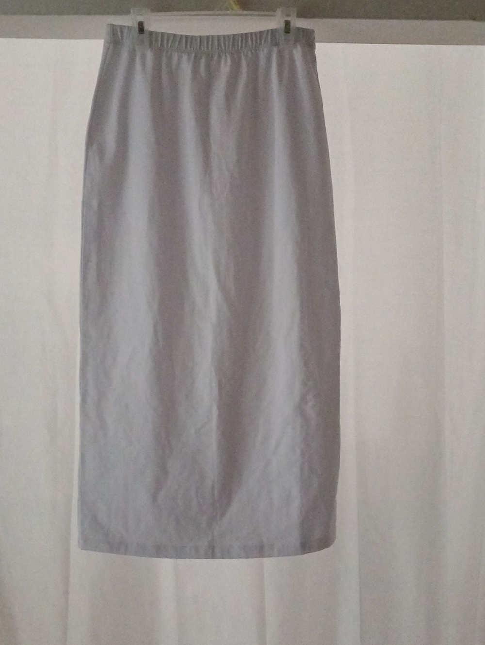 White Pencil Skirt with Elastic Waist